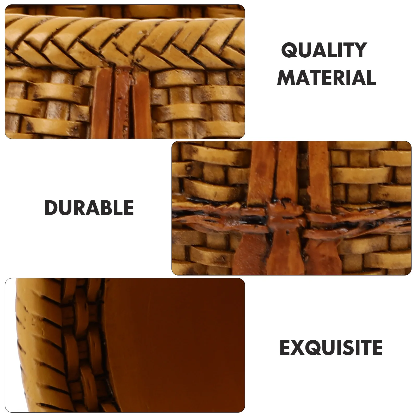 

Bamboo Basket Decor Resin Storage Container For Fruits Snacks Sundries Household Organizer Retro Design Table Home Decoration