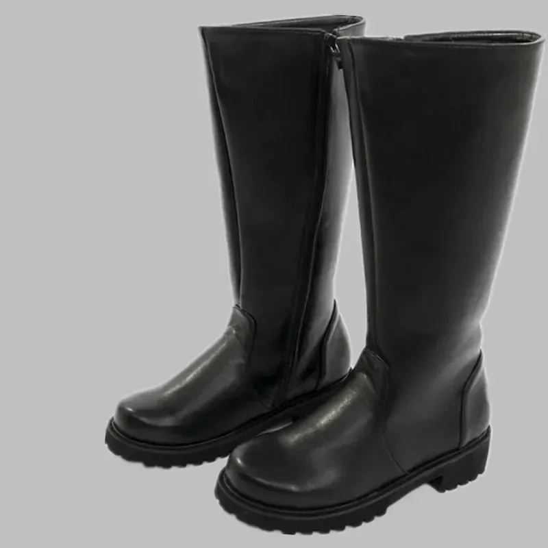 

qa156Черные военные армейские ботинки High Honor Guard, обувь для выступлений, полицейские аксессуары для косплея, рыцарская одежда, принадлежности MN7