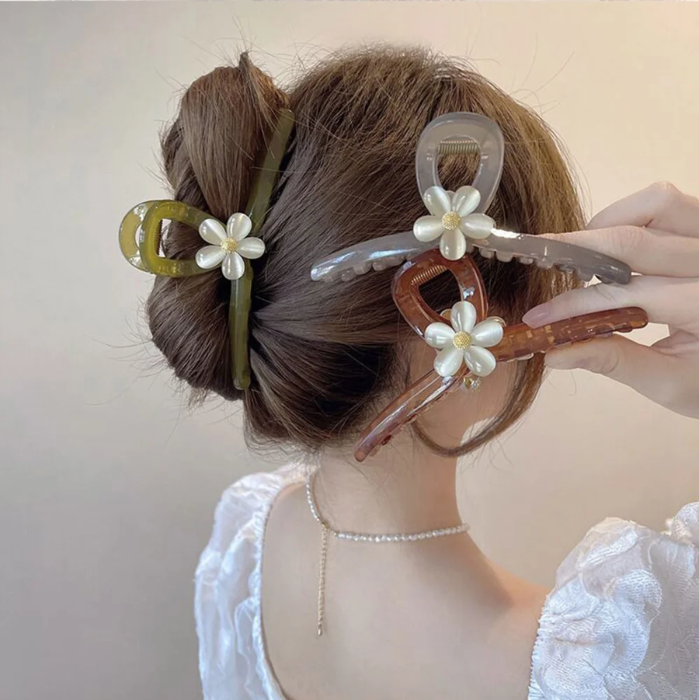 

Fower Hair Claws Jelly Color Crab Hair Clip Cute Vintage Popular Hair Catches Korean Style Hair Accessories for Women Hair Claw