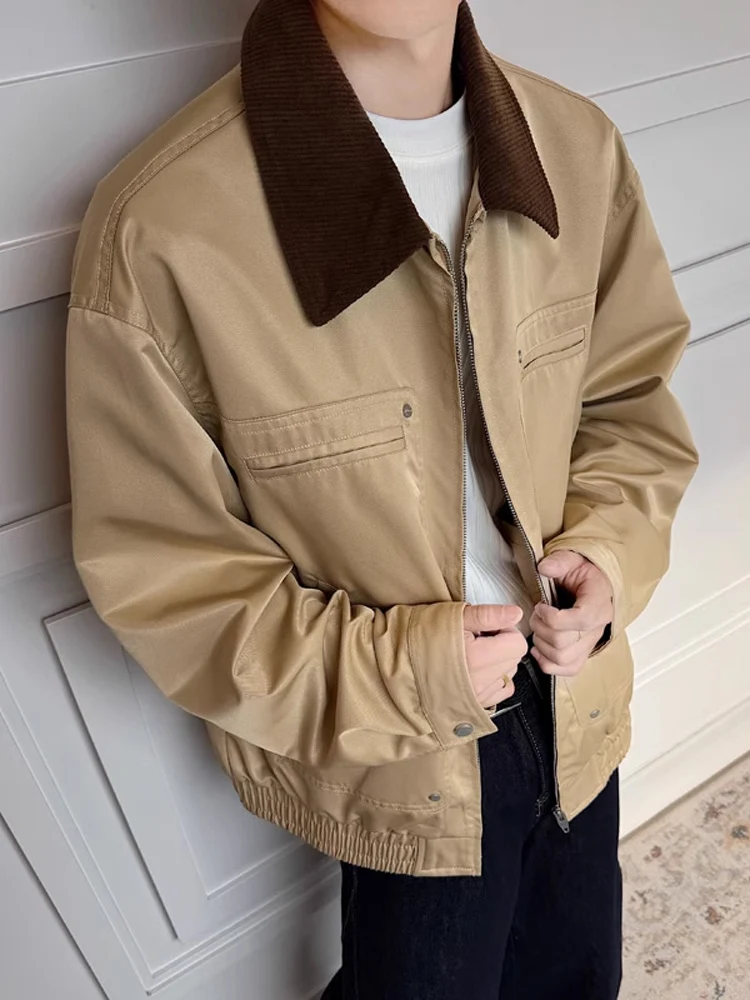 

Barnes Sle Color Blo ort Jaet Men's Autumn Cleanfit Premium ort Ball Game Coat Youth Faion oulder Level Jaet
