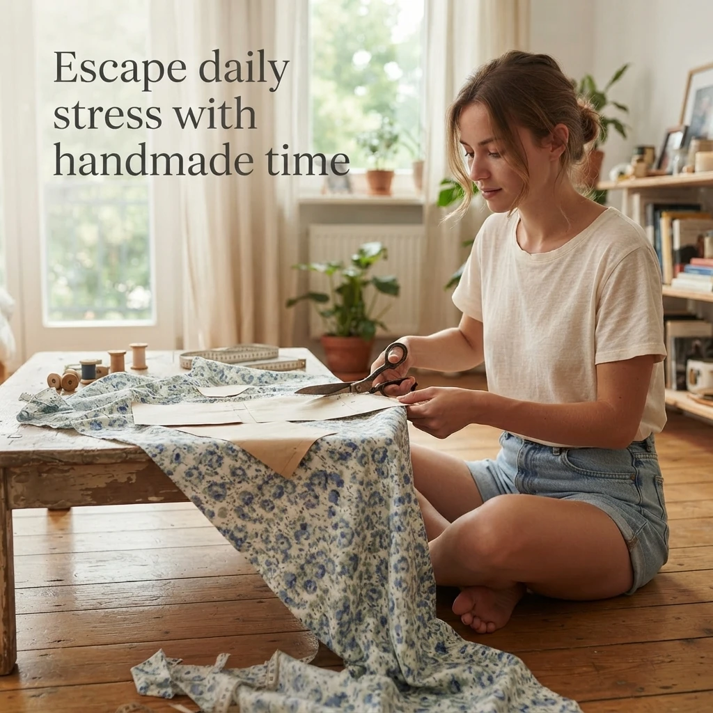 Fresh Pastoral Blue Floral Printed Fabric Stress-Relief DIY Sewing Material For Dress Blouse And Hand Patchwork Crafts
