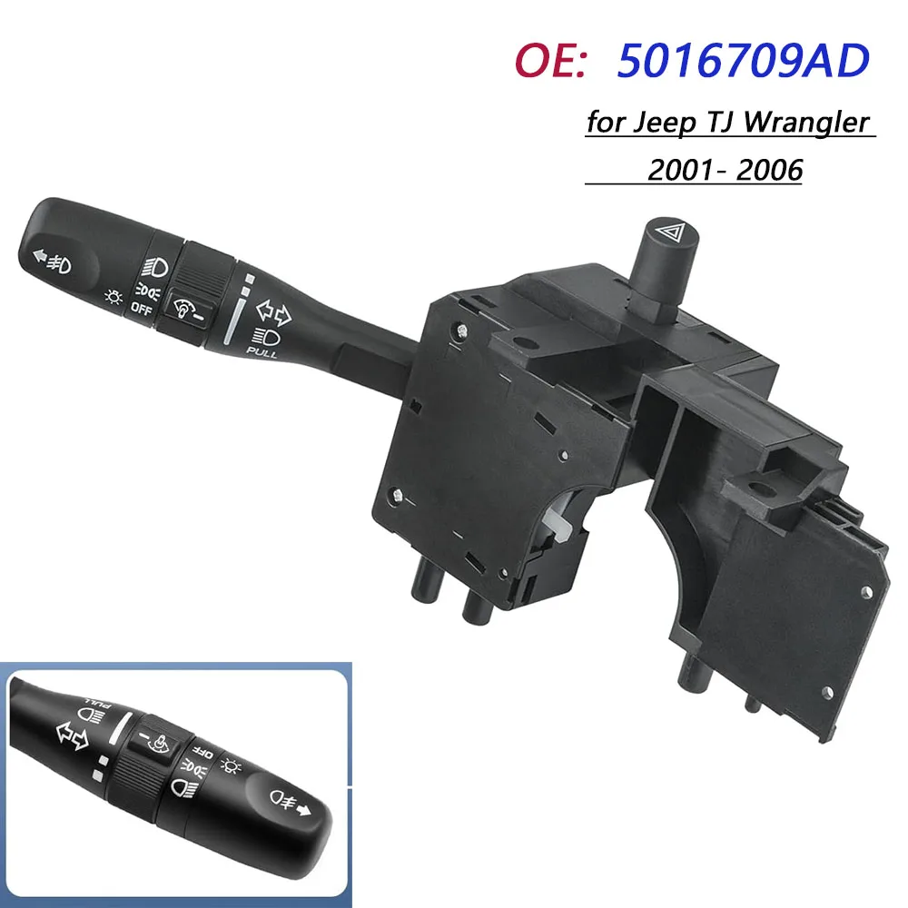 

Turn Signal Switch for Jeep TJ Wrangler 2001-2004 2005 2006 Multi-Function Fog Light Switch Windshield Wiper Replaces 5016709AD