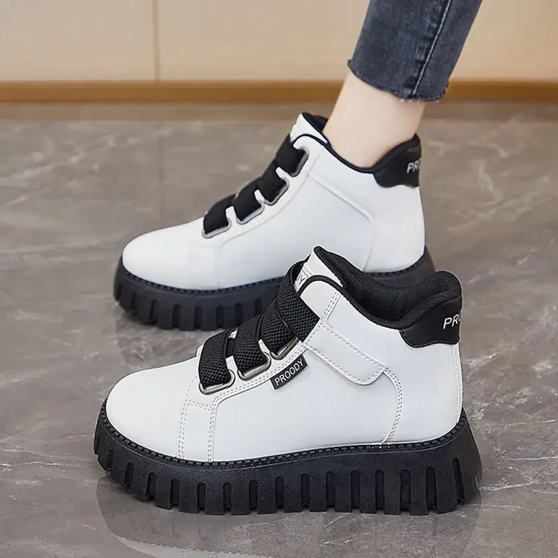 

Весенне-осенние женские туфли на высокой платформе, легкая эстетичная модная обувь 2025 года, оригинальная прогулочная корейская женская обувь 39