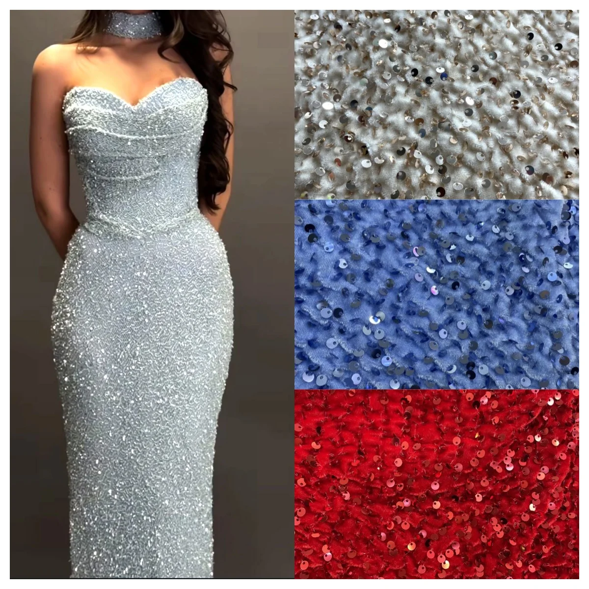 高密度スパンコールベルベット生地エレガントな無方向ぬいぐるみカラフルな輝き耐久性のあるテキスタイルファッションガウンパーティークラフト