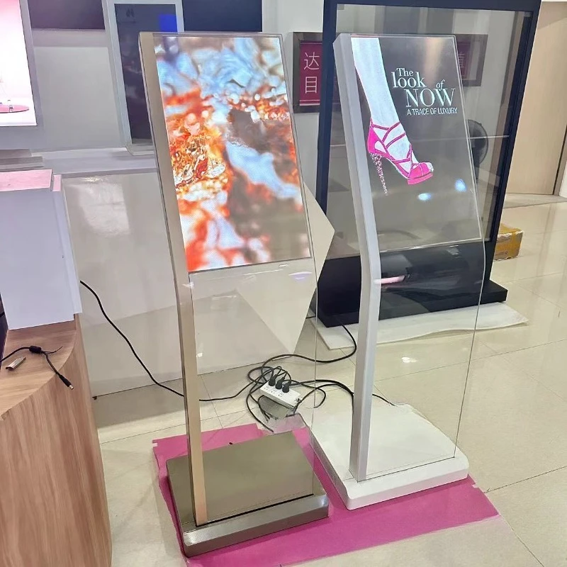 30 inches, 55 inches, 77 inches, OLED transparent screen, 3D museum display case, touchable interactive transparent screen