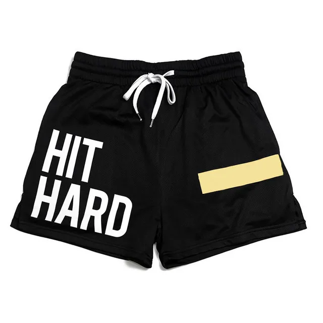 Calções Esportivos de Secagem Rápida para Homens, Calções Stretch Mesh, Calça de Praia, Hit, Hit, Estampado, Ginásio, Basquetebol, Fitness,