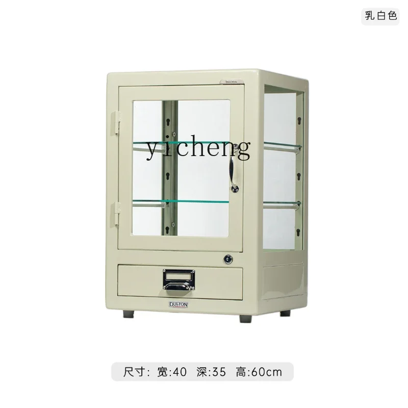 

Tqh Metal Desktop Cabinet Glass Small Size Desktop Storage Display Cabinet