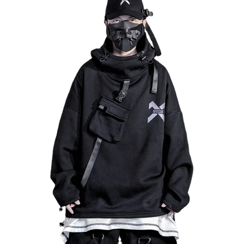 「Cyberpunk Cat」astronaut mock headset crossbody bag hoodie hiphop laser print reflective jacket  sweatshirt  streetwear  anime