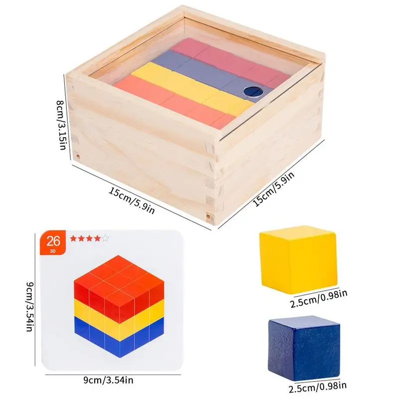 50Pcs ไม้ Cube Handcraft โครงการ DIY ภาพวาดตกแต่งปริศนาทำที่มีสีสันอาคาร Mainan Balok โฮมสกูล