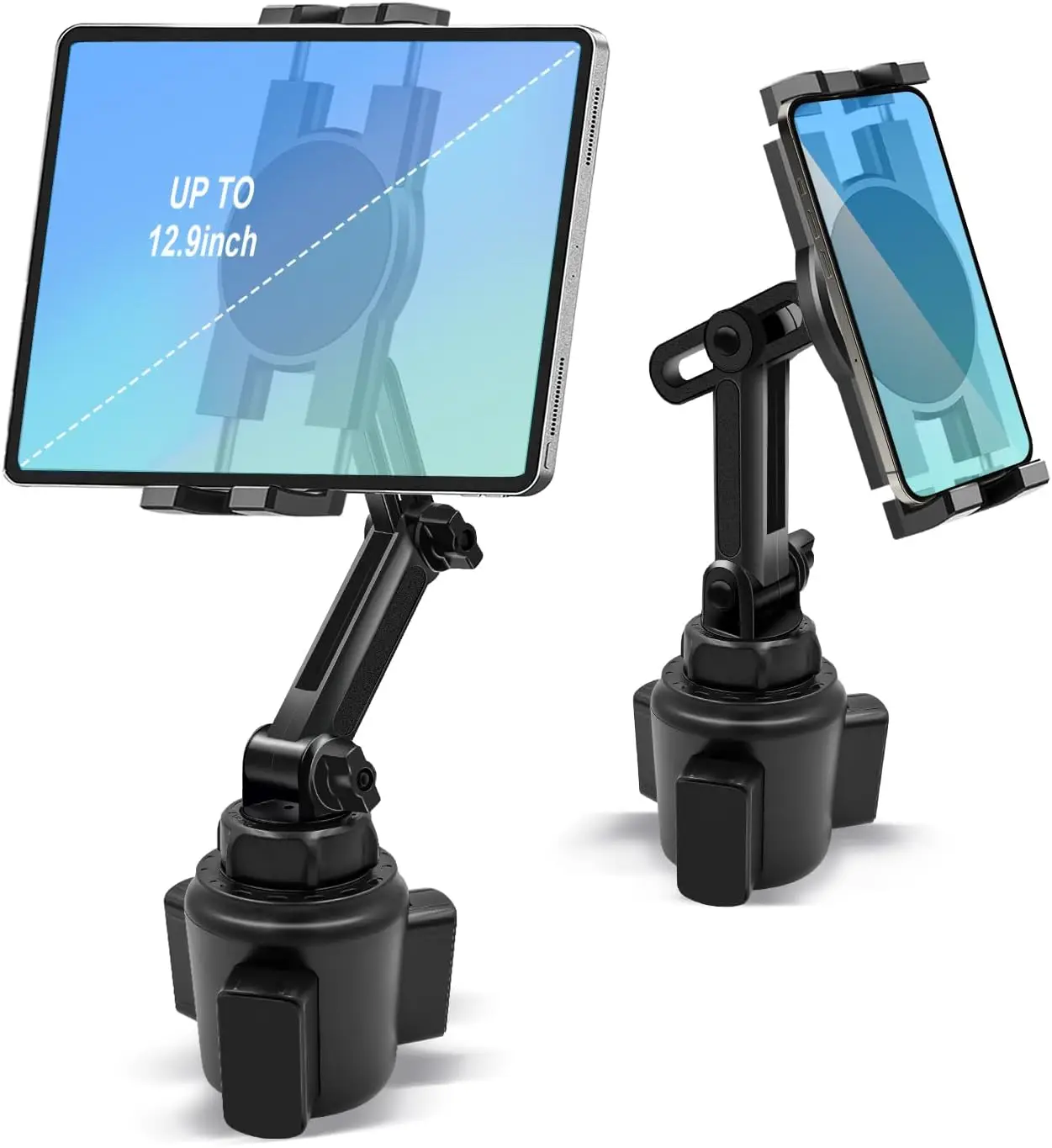 

Car Cup Holder Tablet Mount, 360° Adjustable Arm Stand for iPad, Galaxy Tab, iPhone 4.7-12.9"