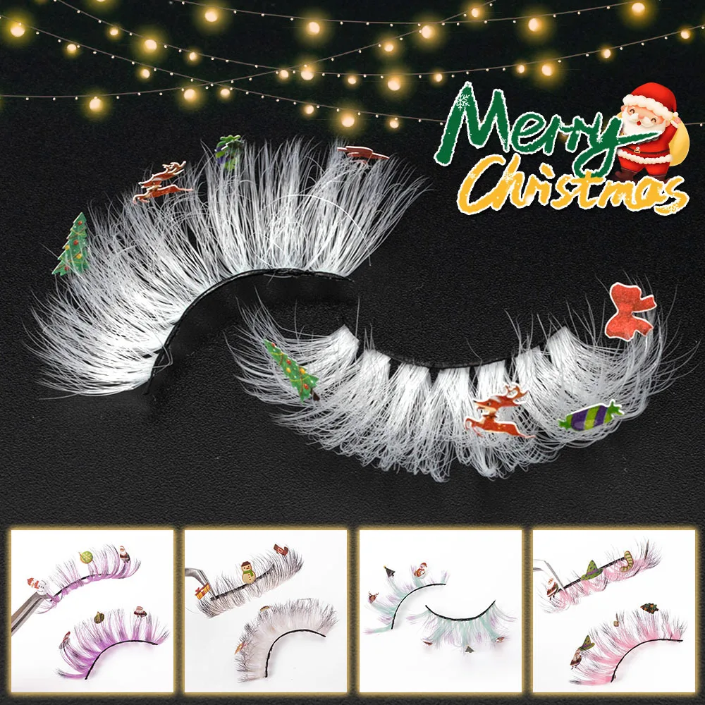 Christm Mix Color False Eyelash Extension Strips Party Cosplay Halloween Individual Lashes Wholesale Makeup Accessories Tools