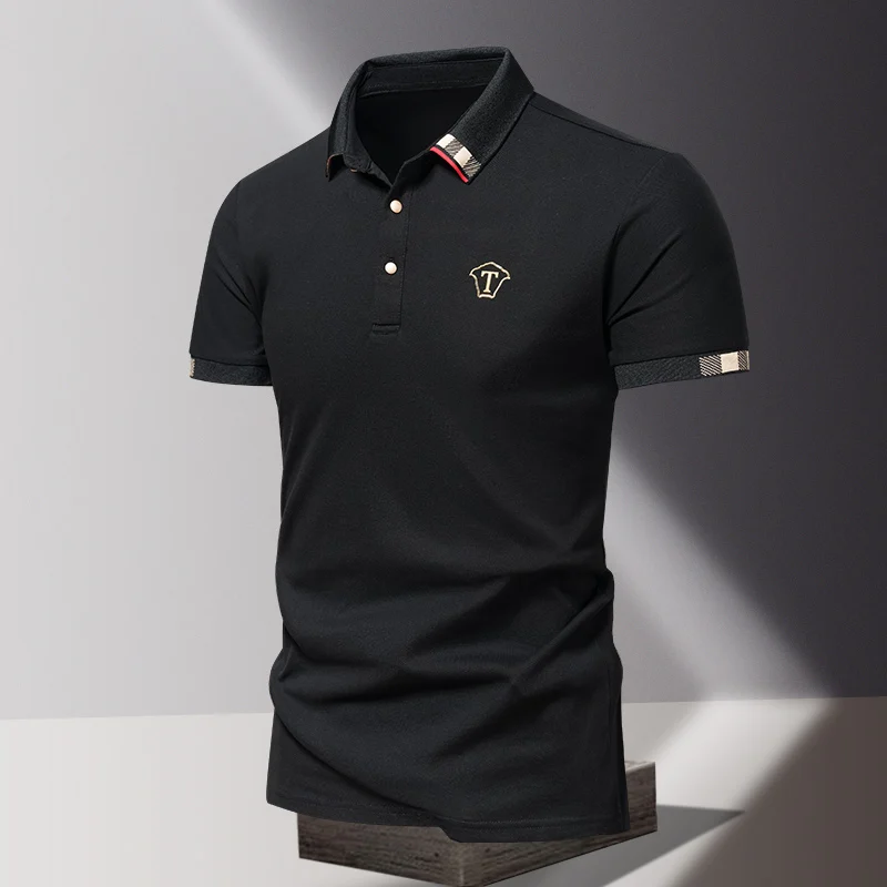 2026 Summer New Men\'s Fashion Sports Short sleeved T-shirt Men\'s High end Leisure Business Short sleeved Polo T-shirt Men\'s Top