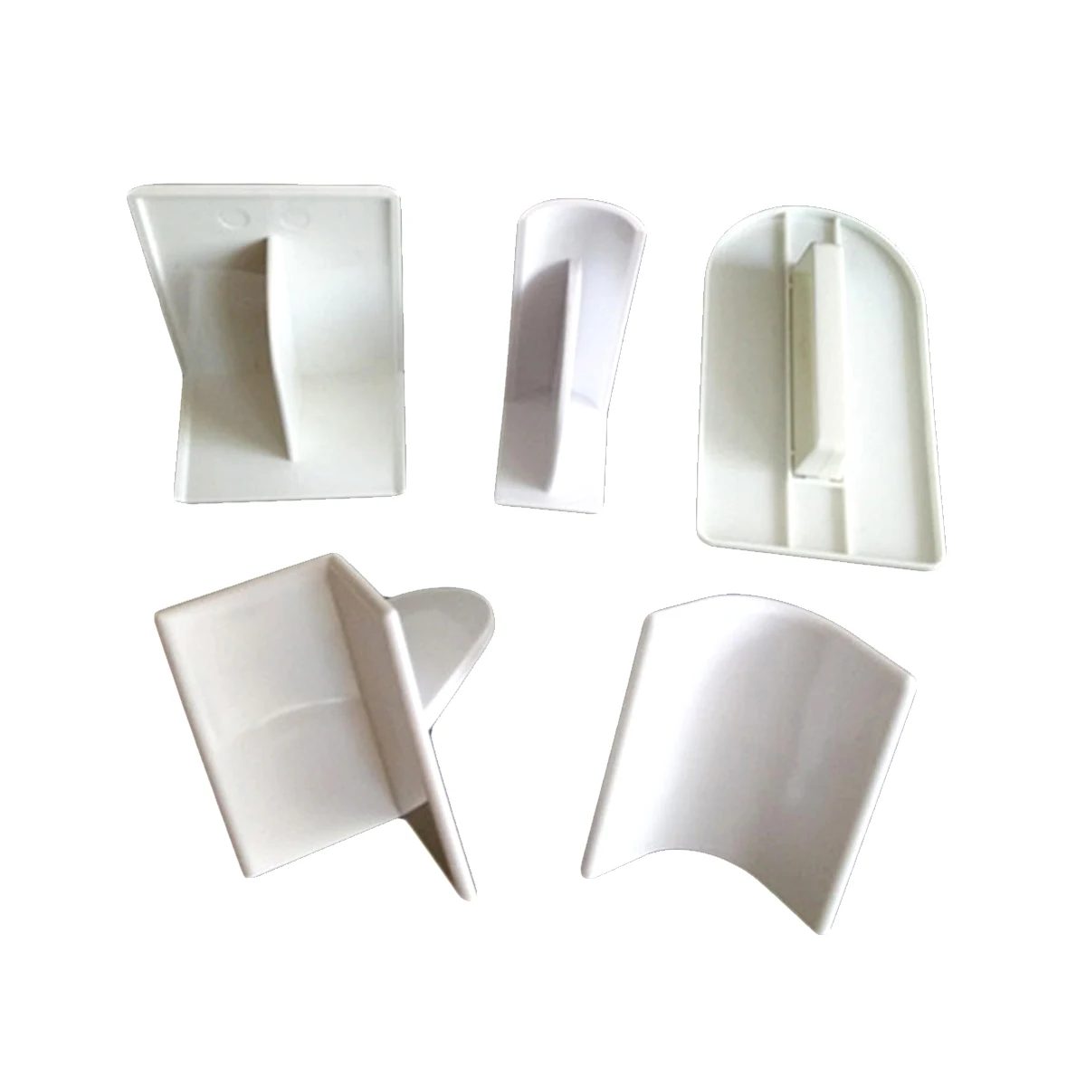 

5pcs DIY Cake Fondant Scraper Smoother Dessert Pastry Decorating Mold Cream Spatula Baking Tools (White)