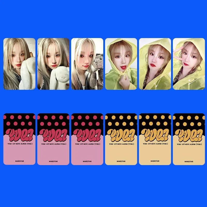 6/8 pièces/ensemble KPOP (G)I-DLE YUQI YUQ1 1er Album Druo cartes K4 EVERLINE MS Ver Kawaii Photocards Neverland anniversaire Collection cadeaux