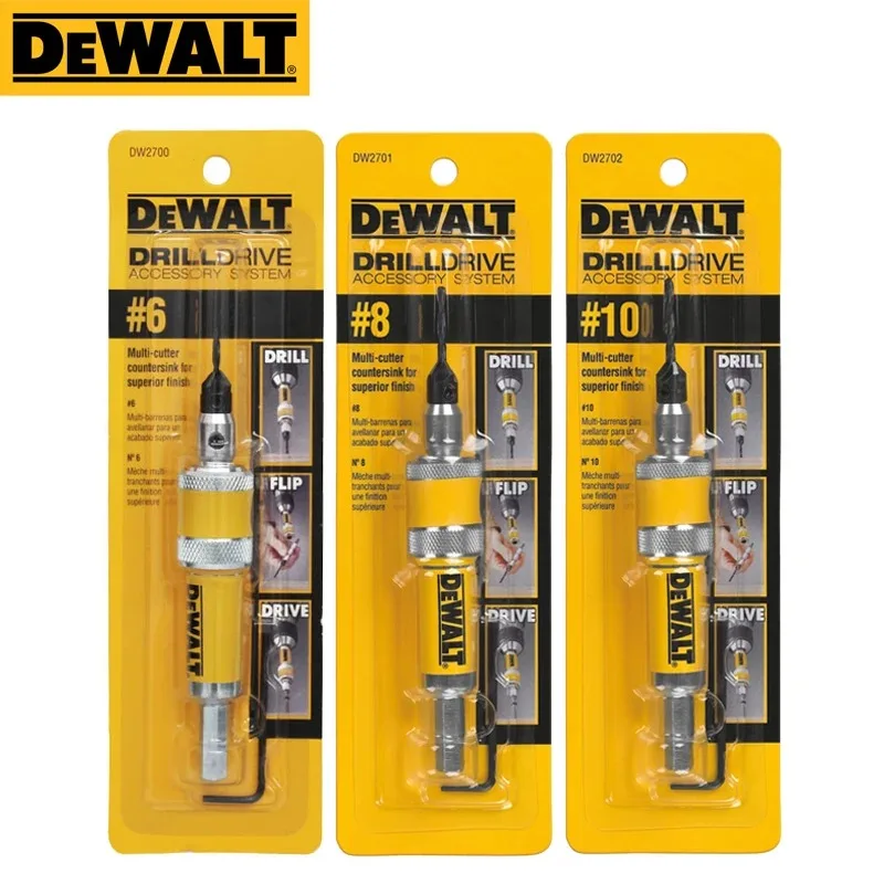 DEWALT DW2700/DW2701/DW2702 2-in-1 Wood Countersink Drill Bit Set Hinged Drive 6/8/10mm Durable Woodworking & DIY Tools view 3