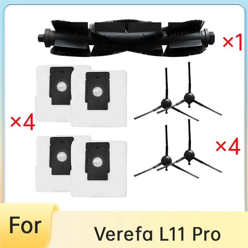 A05G-For Verefa L11 Pro الذاتي تفريغ روبوت فراغ الجانب الرئيسي فرشاة أكياس الغبار ملحقات المكنسة الأساسية