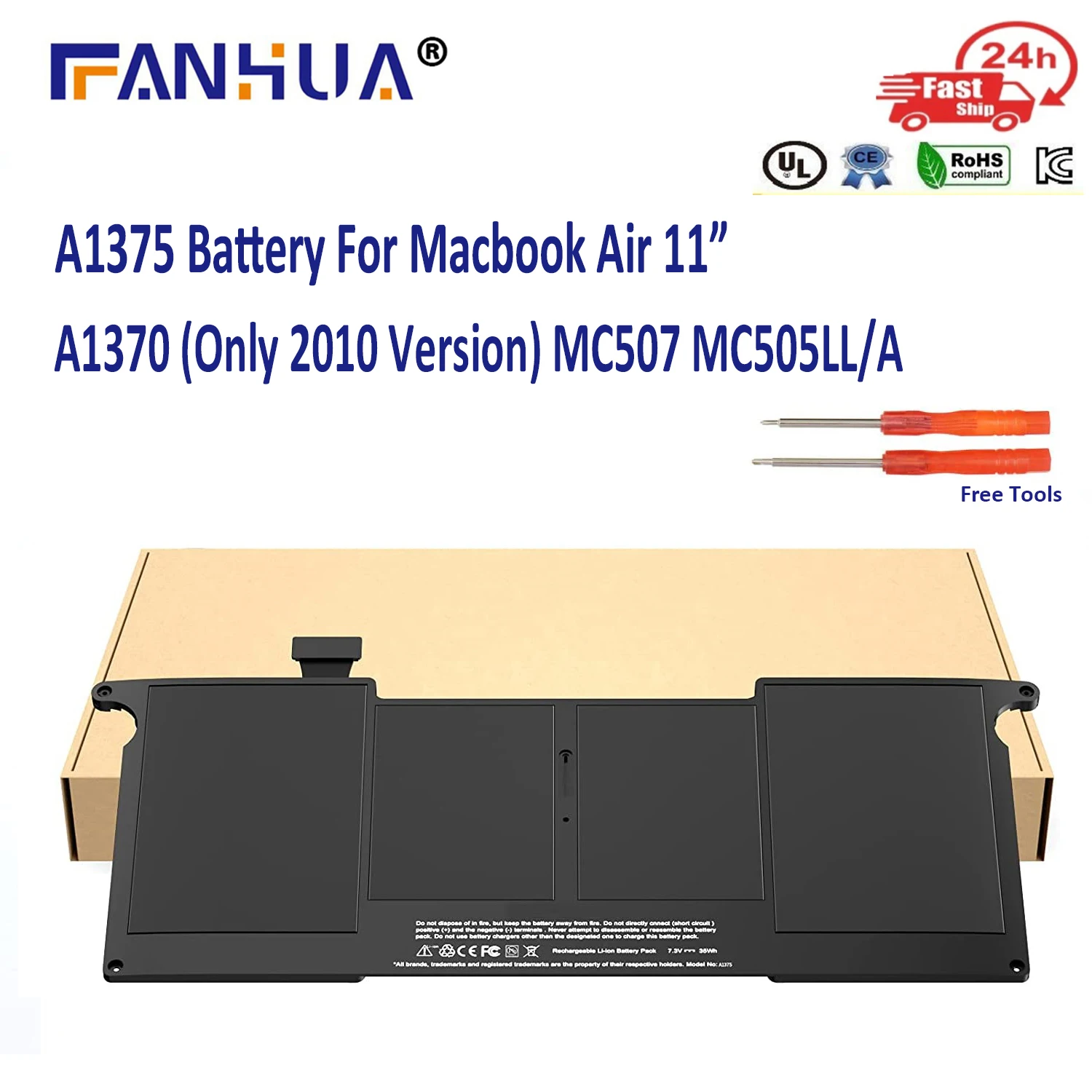 

Macbook A1375 Battery For Apple Macbook Air 11" A1370 2010 Year MC505 MC506 MC505LL/A MC506LL/A 202-6920-A Battery