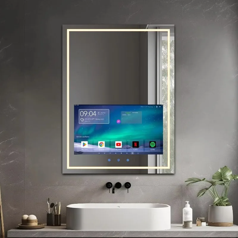 

[Hot Sale] Contemporary Waterproof Touch Screen Android Smart TV Bathroom Magic Mirror Built In Speakers Led Magic Mirror Lcd Sh