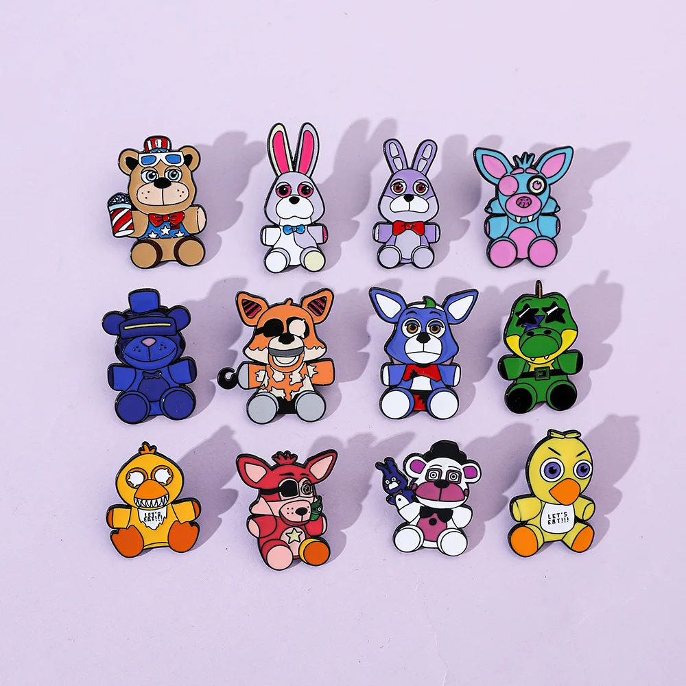 Animal Brooch Cartoon Cute Toy Bear Series Metal Badge Small Accessories Wholesale Cap Pins and Badges Decorative Brooches Lapel