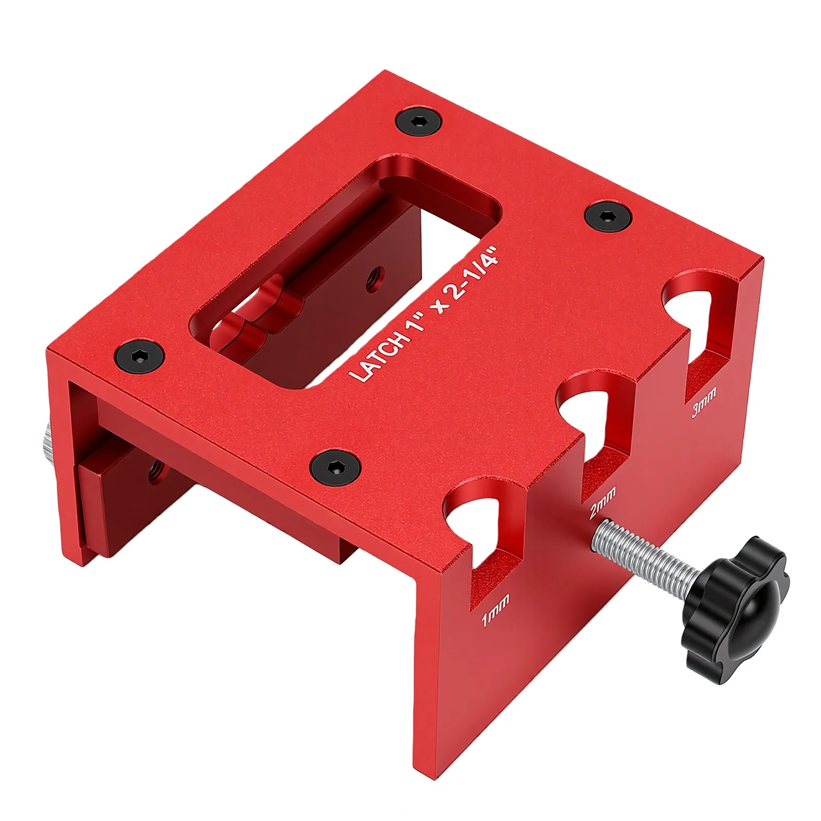 Door Latch Mortise Tool for Router 1 Inchx2-1/4 Inch Door Latch Jig Clamp On Door Aluminum Alloy for 1-3/8 Inch 1-3/4 Inch Wood