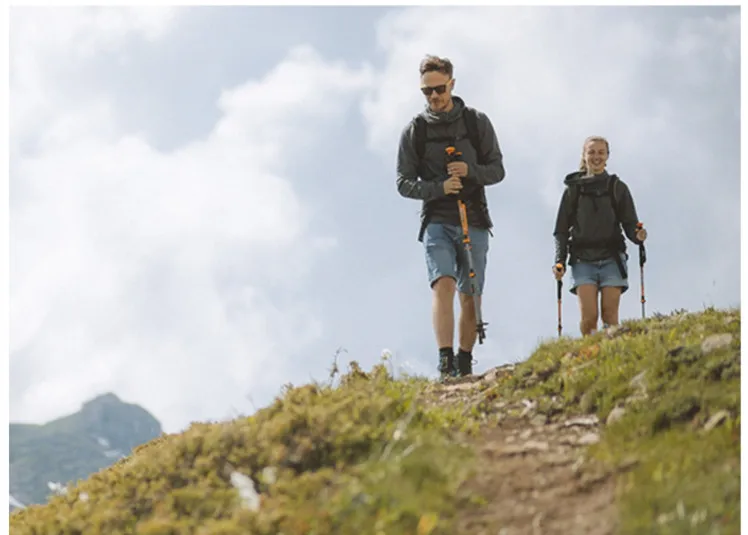 Bastones de Trekking ultraligeros, bastón nórdico plegable de aluminio 7075, Alpenstock