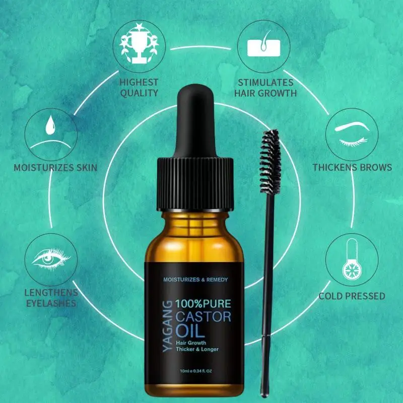 1Pc 10ML Natuurlijke Ricinusolie voor Wimpers Slanke Krul Vocht Wimpers Groei Behandeling Vloeistof Serum Uitbreiding voor Wimperverzorging