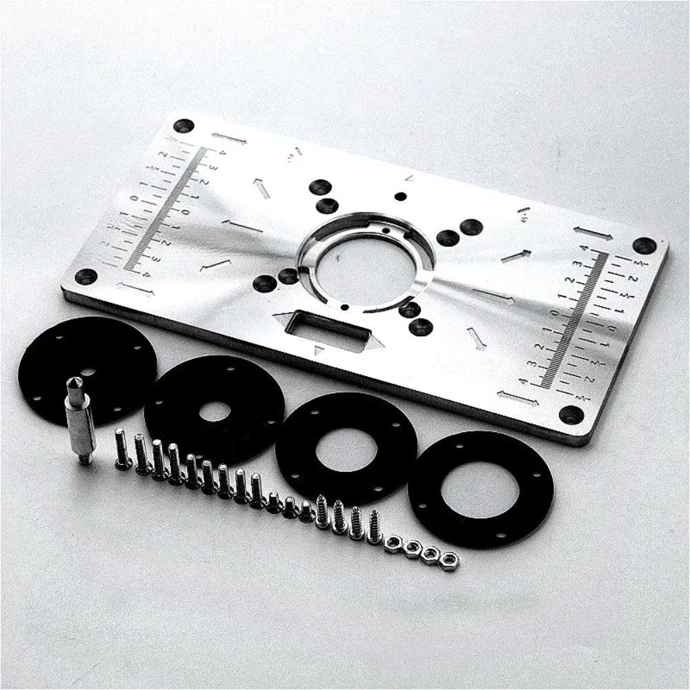 For Woodworking Benches Router Plate Wood Tools Milling Trimming Machine With Rings Aluminium Router Table Insert Plate Table