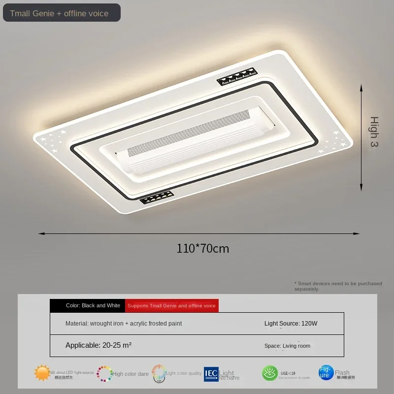 Imagem -06 - Moderno Minimalista Led Teto Ventilador Luz Espectro Completo Proteção Ocular para Quarto e Sala de Estudo Novo