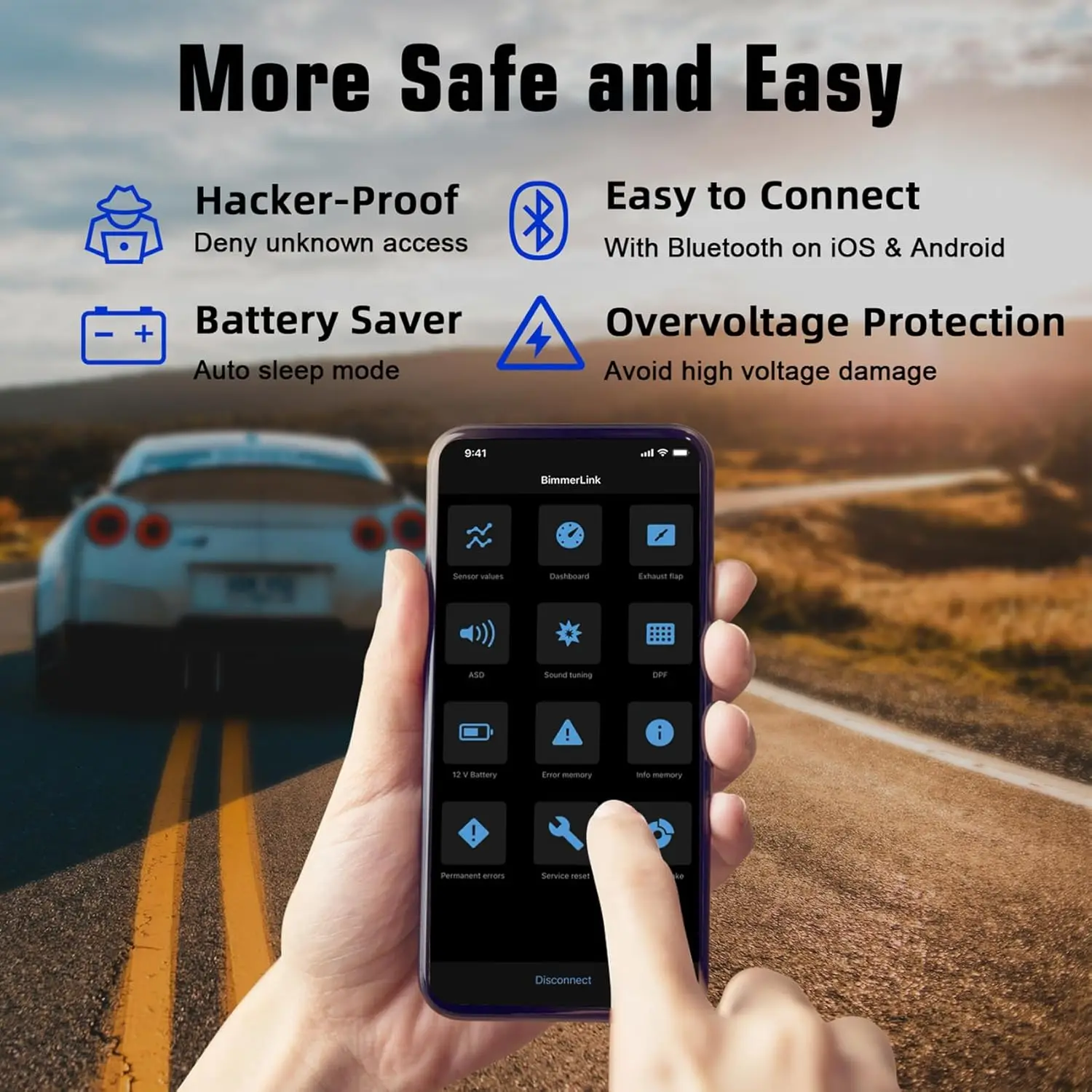 الماسح الضوئي V-gate FS Bluetooth Obd2، قارئ الرمز اللاسلكي لأجهزة iPhone، Android، Windows، التحكم ثنائي الاتجاه، تشخيص جميع الأنظمة #3