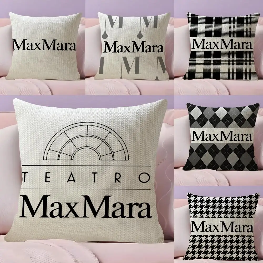 M-Max MaraS Brand Cushion Cover Linen Organic Fabric Double-Sided Printing Breathable Pillow Case Sofa Home Decor Gift