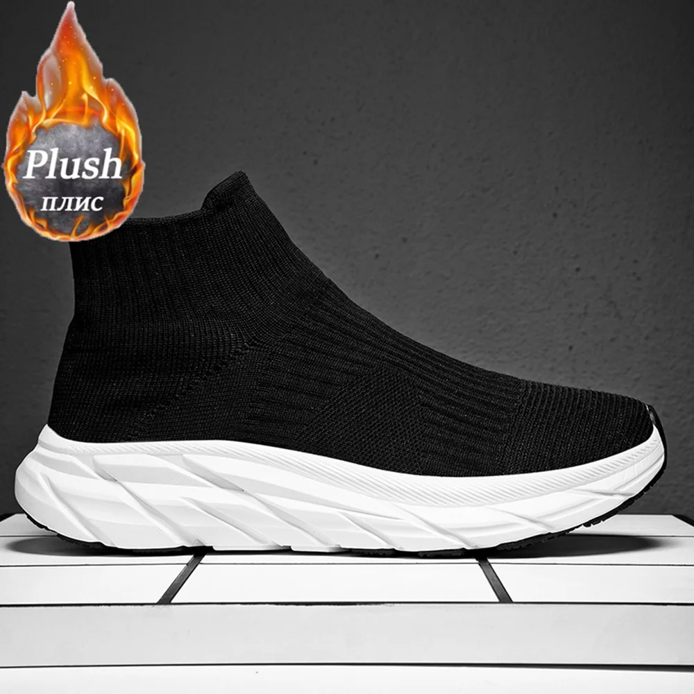 

2025 г., мужская обувь для бега, ходьбы, зимняя обувь, мужская хлопковая обувь, кроссовки с плюшевыми носками, спортивные кроссовки, мужская повседневная обувь