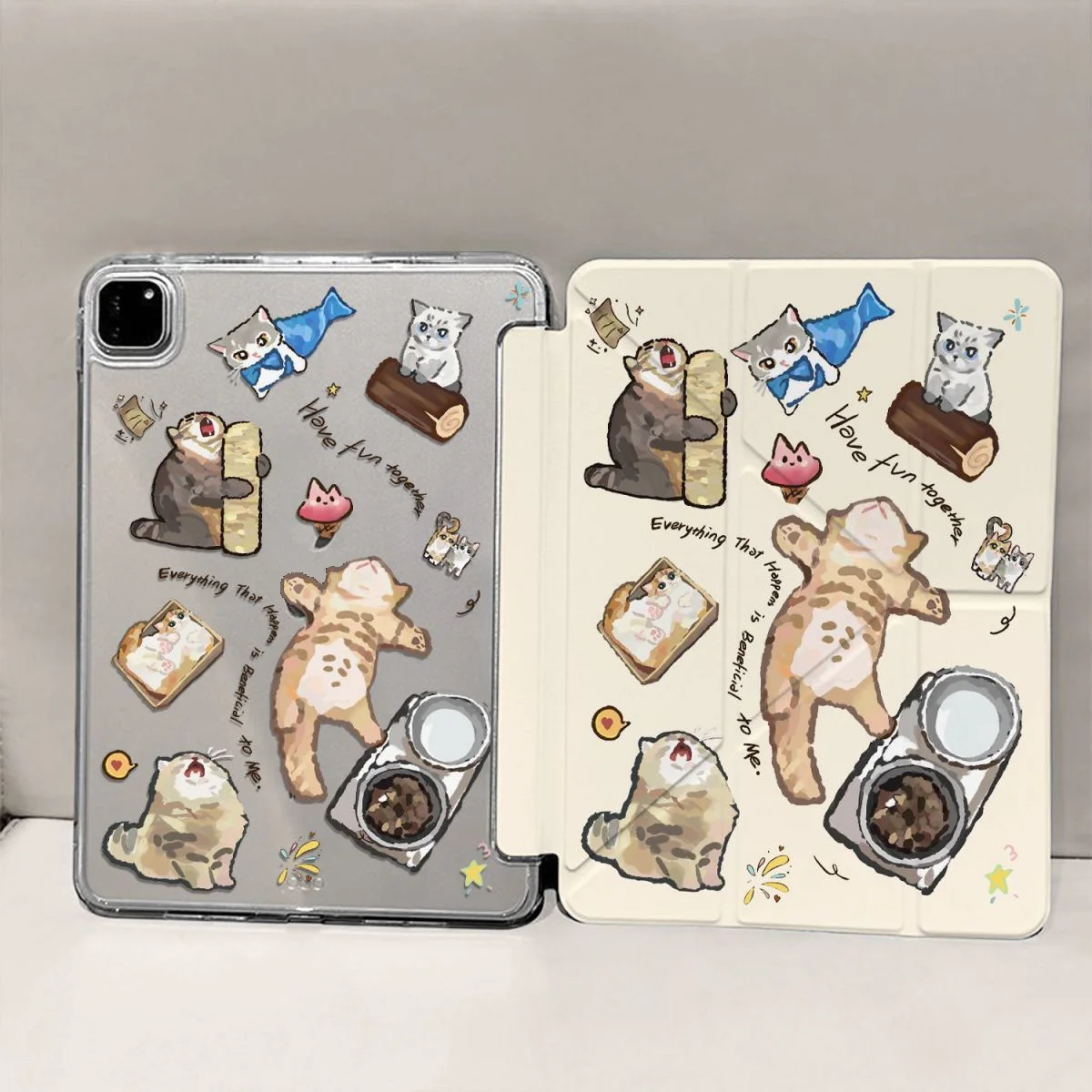 

Kawaii Dry Food Cat Fish Heal For iPad Case Pro Air 13 11 M5 M4 M3 M2 2 1 11th A16 12.9" 10 9 8 7 6 5 Th Mini 7 6 5 4 7.9" Cover