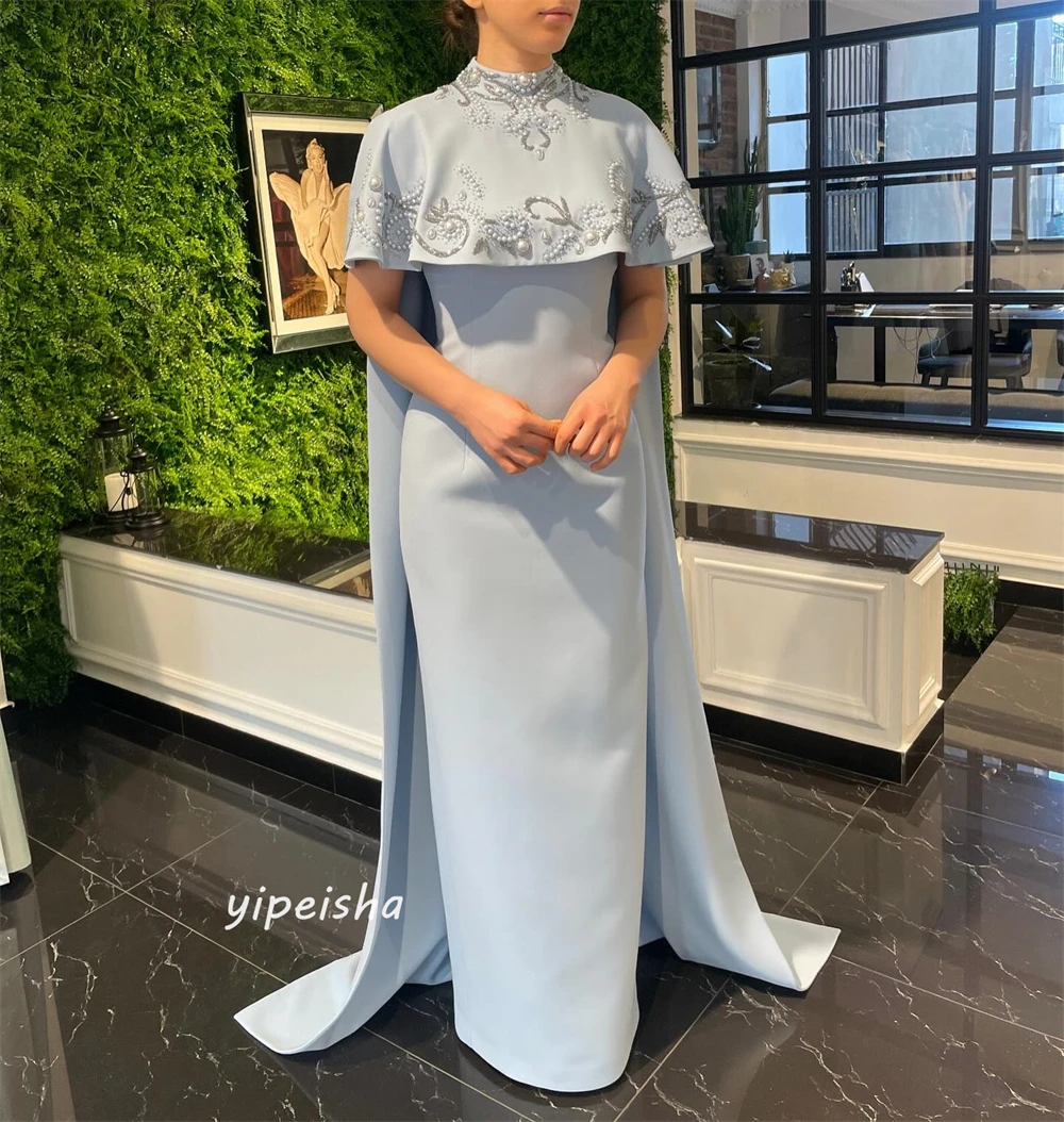 Ball Dress Saudi Arabia Prom Satin Pearl Homecoming A-line High Collar Bespoke Occasion Gown Midi Dresses