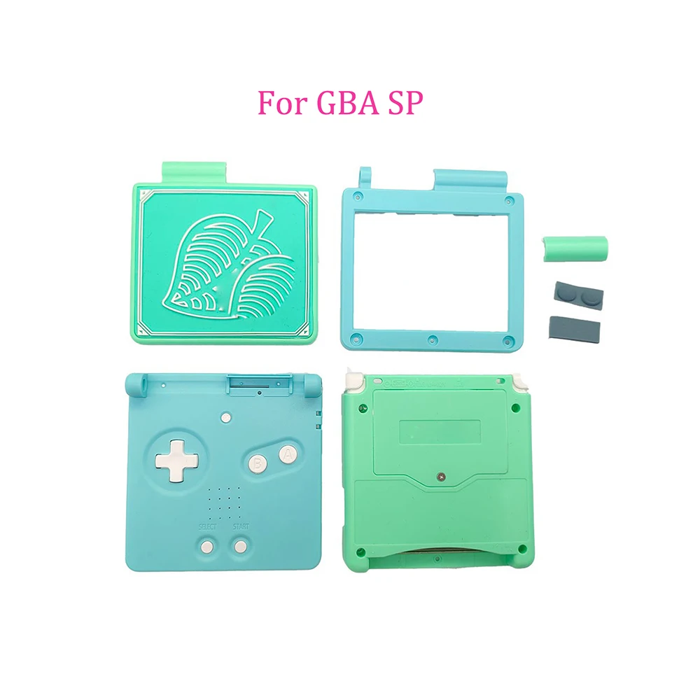 10SETS Replacement Case For Gameboy Advance SP For GBA SP For Animal Crossing Series leaf Style Console Replace Housing Cover