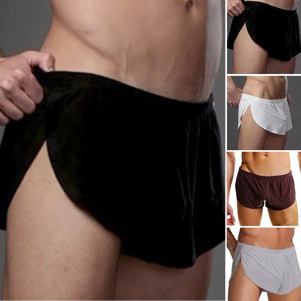 Ropa interior suave y a la moda para hombre, bañadores sin costuras, calzoncillos con desviación de medición Manual