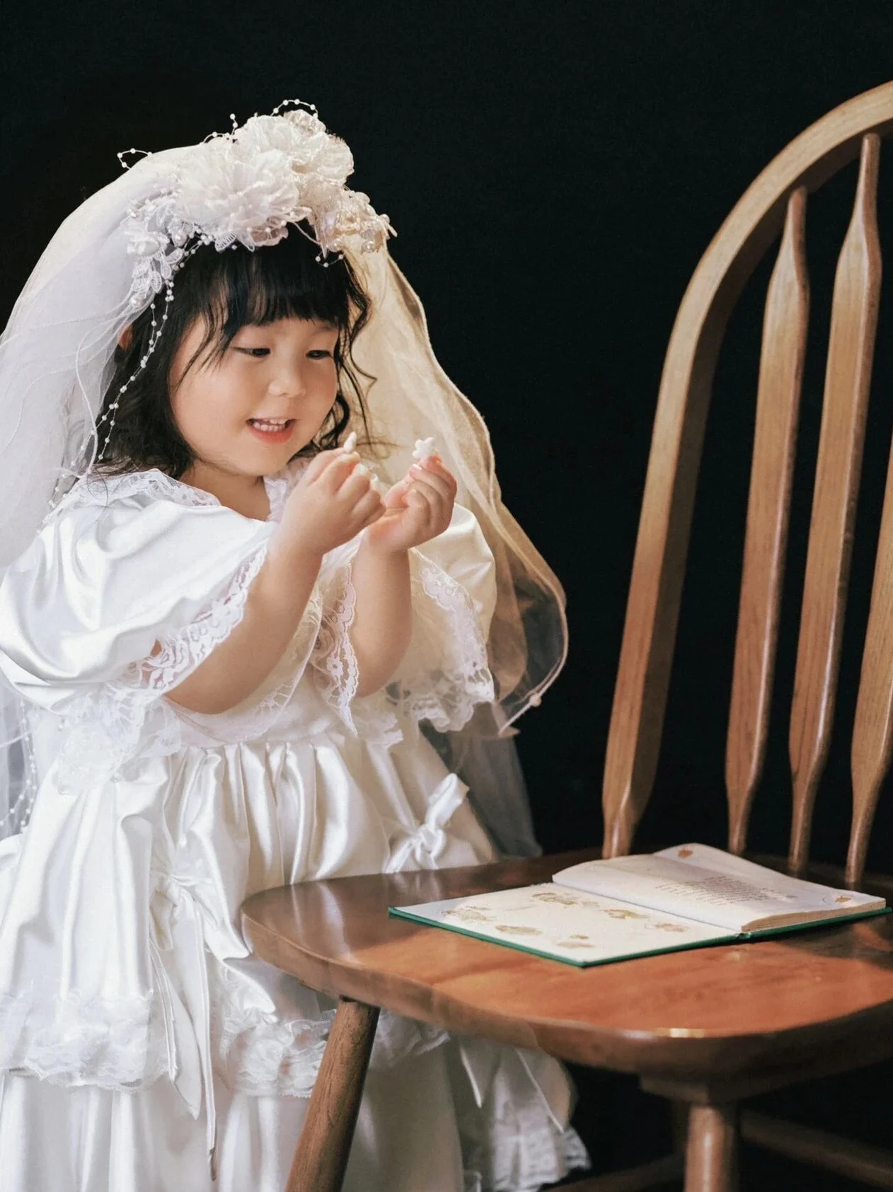 Same Retro Girls One Year Old Wedding Dress Childrens Photography and Photography Dress 신생아촬영 Newborn Props