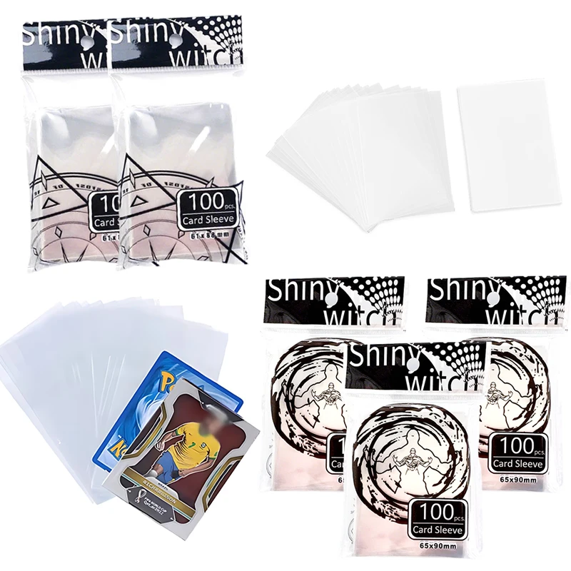 4 Packs Transparent Cards Collection Protector Clear Card Sleeves 61x88mm 65x90mm Sizes Available Football Star Card Storage ZYF