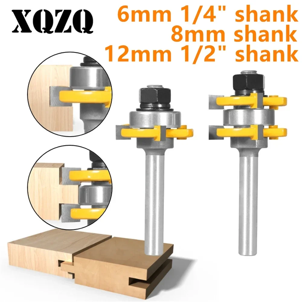 6mm 6.35mm 8mm 12mm 12.7mm Shank 2PCS 35MM T&G ASSEMBLY Cutter Router Bit Woodworking Milling Cutter for Wood Face Mill