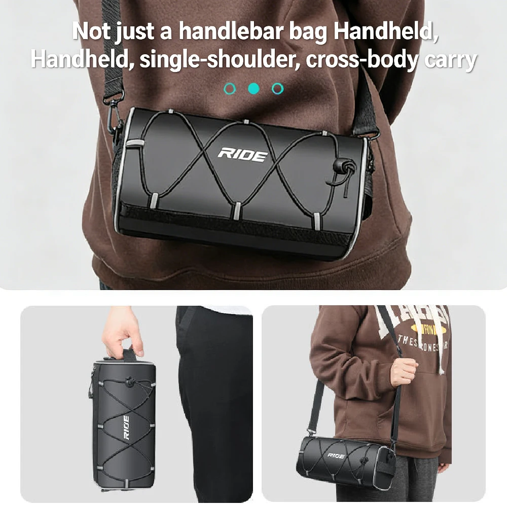 1pcs  Bicycle Handlebar Crossbody Bag, Convertible Waterproof Multi-purpose Storage Pack for MTB Road Bike