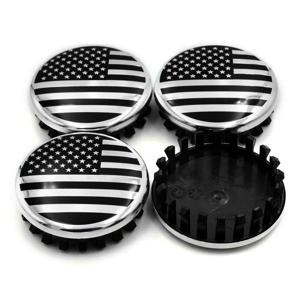 

4Pcs Black 83mm US Flag Car Emblem Badge Hub Wheel Rim Center Cap for Tahoe Silverado Suburban Yukon XL Sierra 1500 Limited