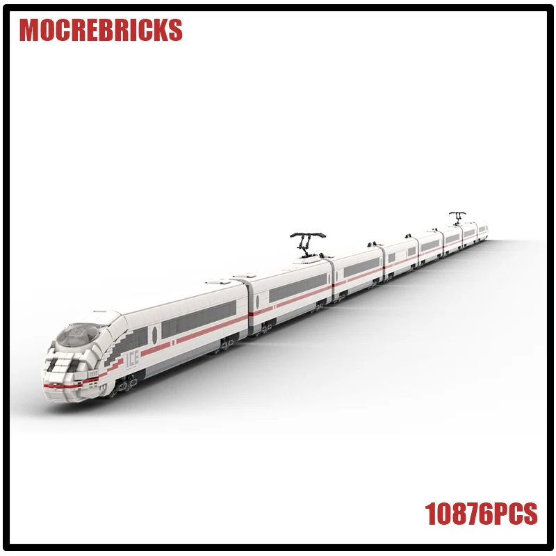 Long Rail Track Trains Br 403 V1 Locomotive Railway Carriage Groups Building Blocks Model MOC Assembling Bricks Kid's Toys Gifts