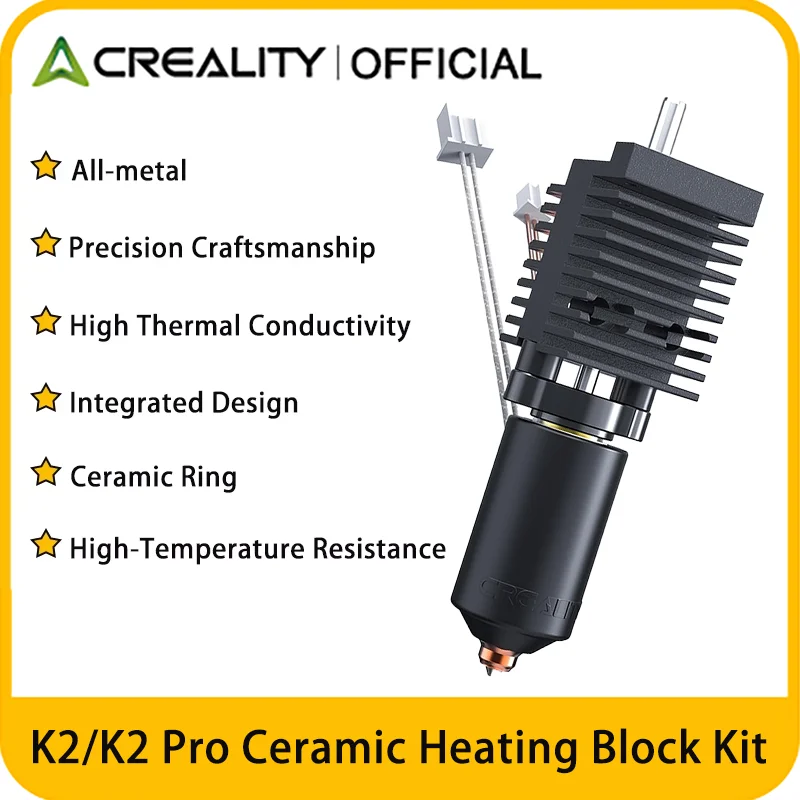Creality Official K2/K2 Pro Ceramic Heating Block Kit Hotend Kit With Ceramic Ring High-Temperature Metal Hot End 3D Printer Par