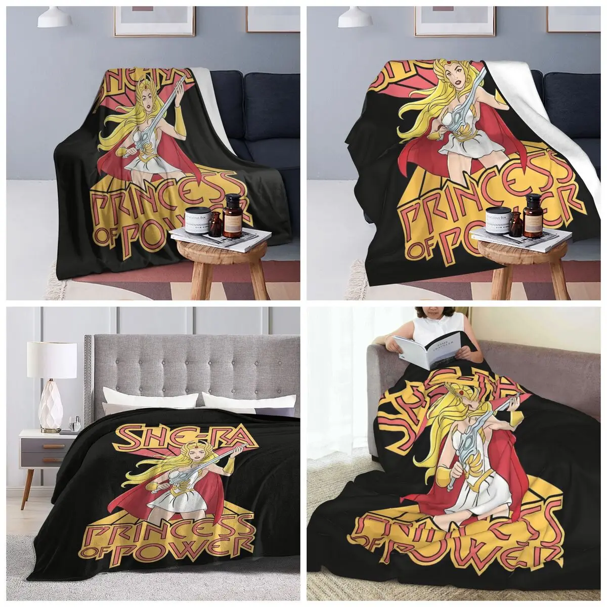 She Ra Princess Of Power Cartoon Blanket Soft Warm Flannel Throw Blanket Plush for Bed Travel Home Sofa
