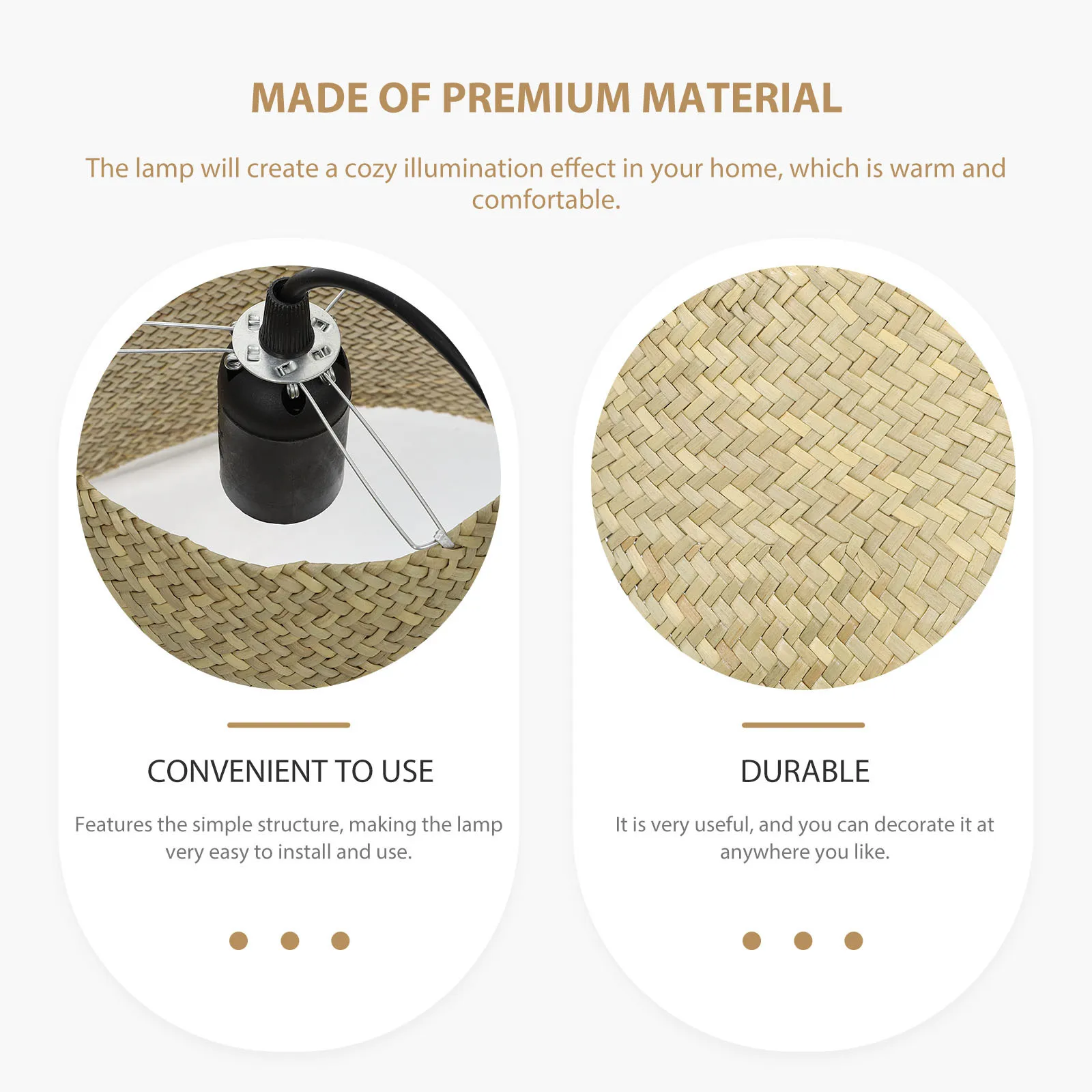 

1Pcs Indoor Straw Woven Ceiling Lamp Creative Pendant Light Simple Hanging Lamp Home Decoration Lighting Indoor Hanging Light