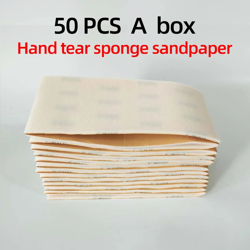 

50pcs Sponge Sandpapers Wet Dry Polishing Grinding Fiberglass Plastic Molding Waterproof Abrasive Tools Sanding Papers Sponge