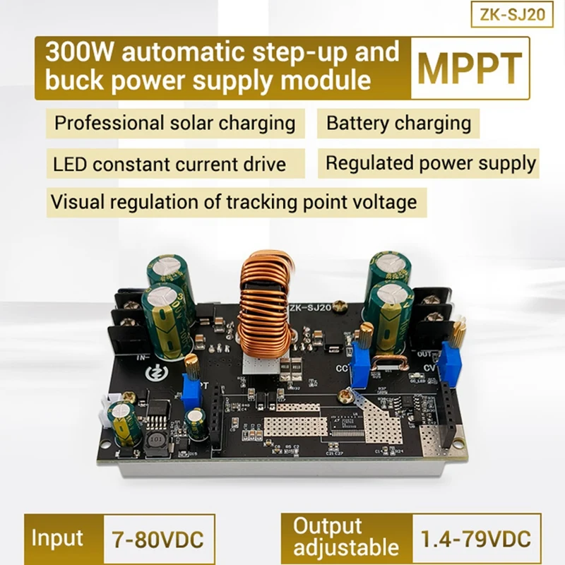 Automático Step Up Down Module, MPPT Buck Boost Converter, Módulo de Alimentação, ZK-SJ20