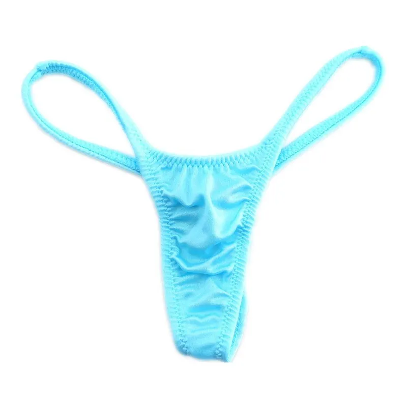 Women's Ice Silk Thong High Elastic Smooth Sexy Low-rise Single Layer Breathable T-back Underwear