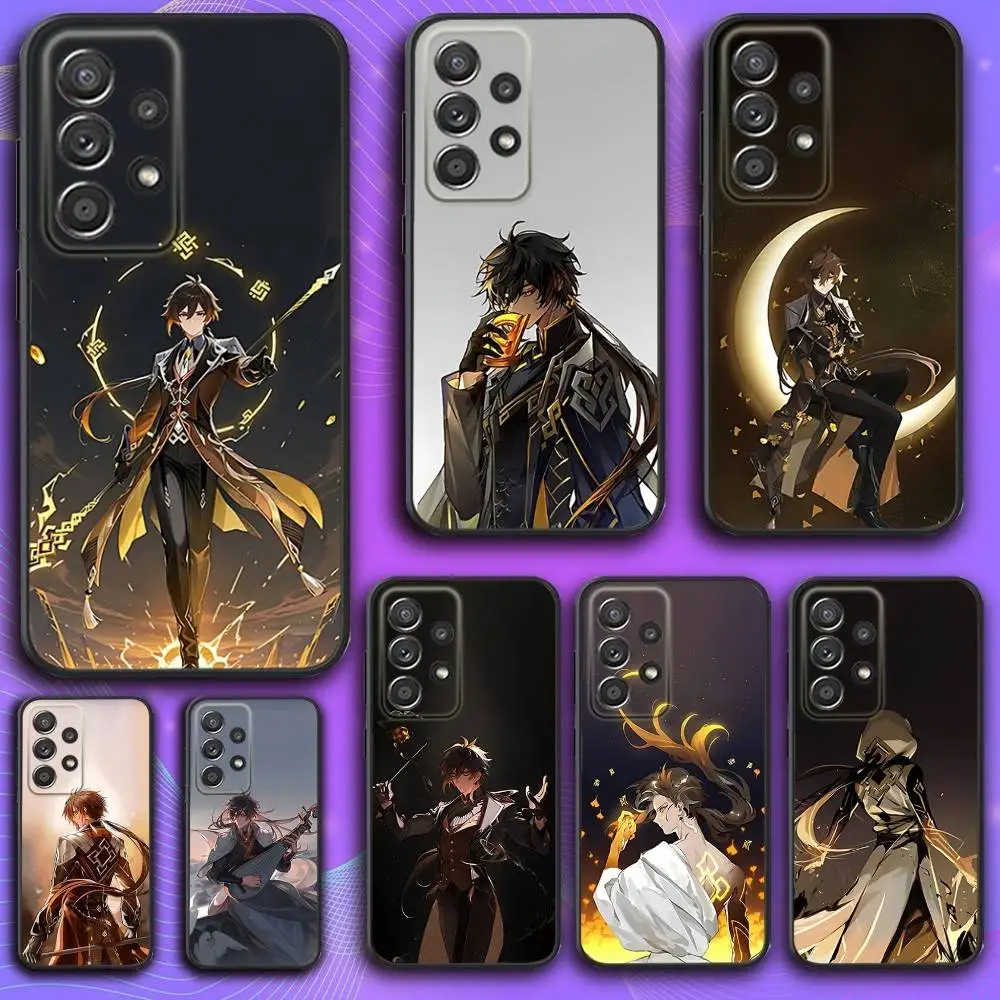 

Genshin Z-Zhongli Impact Phone Case For Samsung S 25,24,23,22,30,21,10,9,Ultra,Plus,Lite,FE,4,5 G Soft Black Case