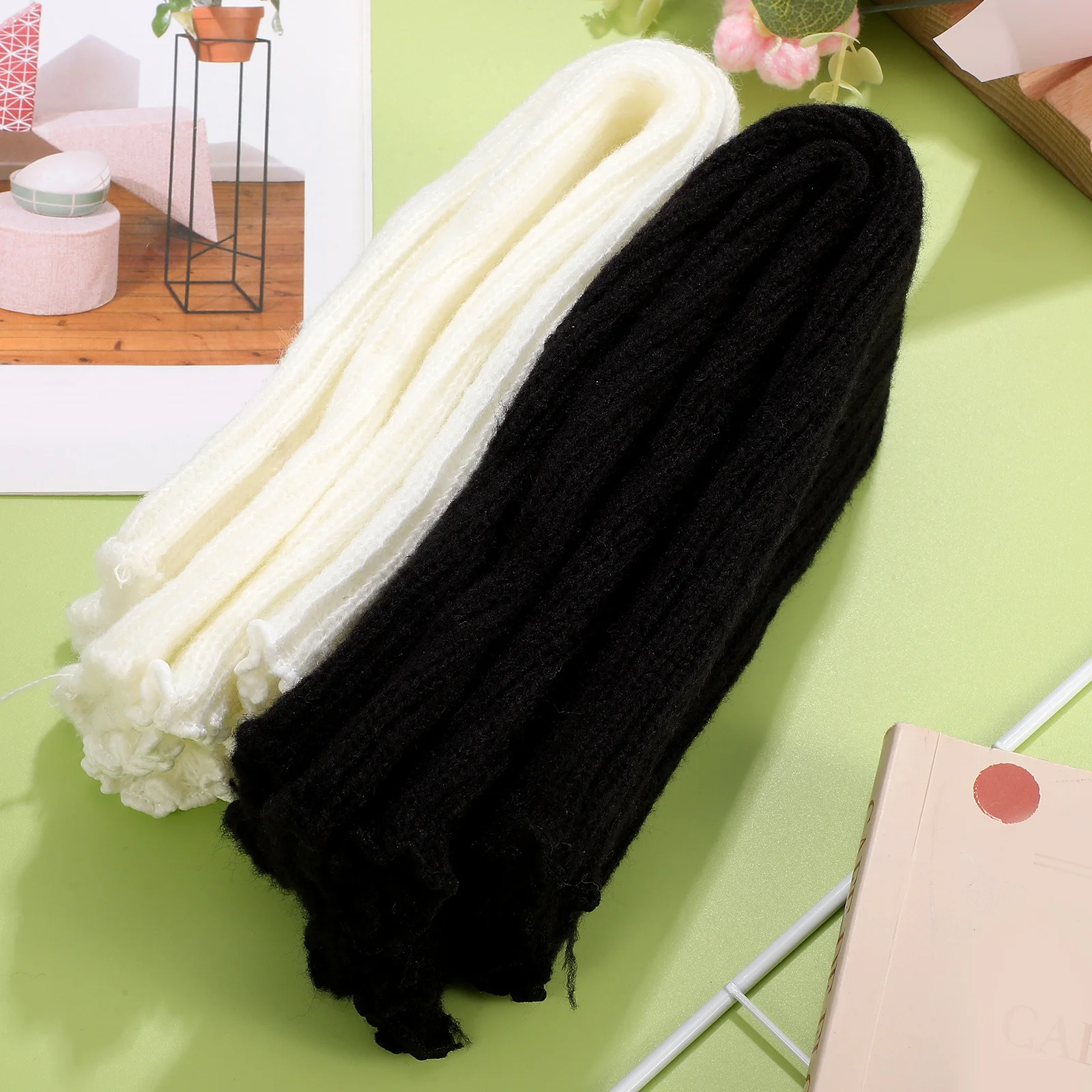 

2Pairs Cozy Stretchable Knitted Leg Warmers Soft Winter Protective Leg Covers Boot Socks Women Accessories Women Boot Covers