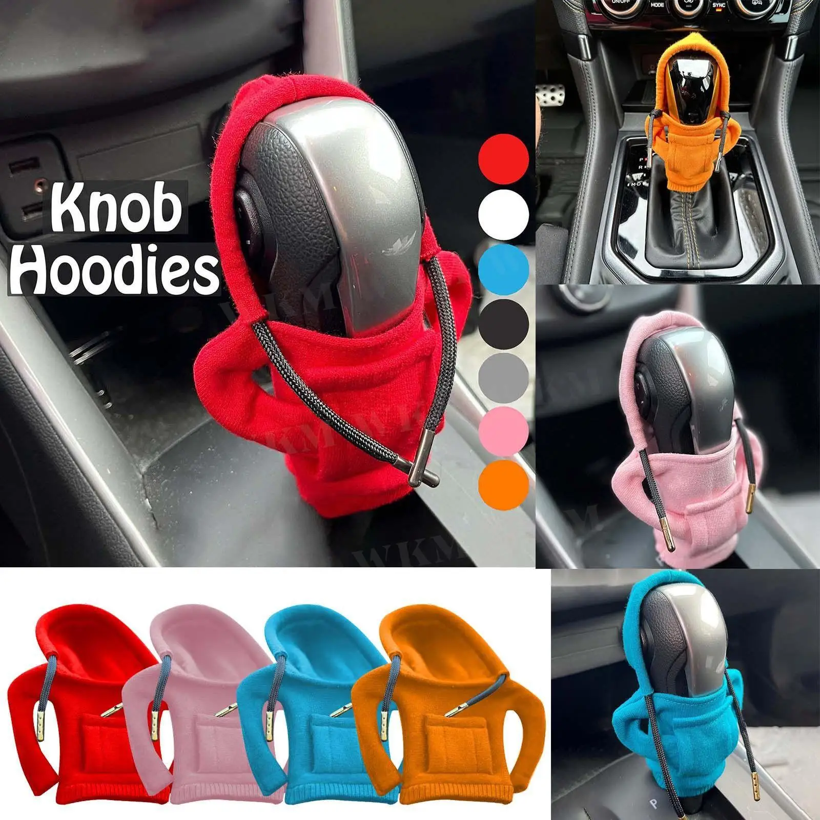 Fashion Hoodies-Car Gear Shift Knob Cover Manual Handle Gear Shift Decor Hoodie Cover Automatic Car Interior Accessories